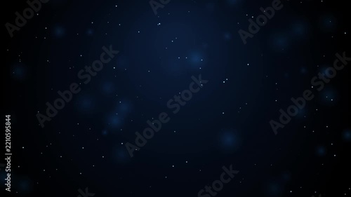 Abstract background with glowing blue particles and soft bokeh lights effect