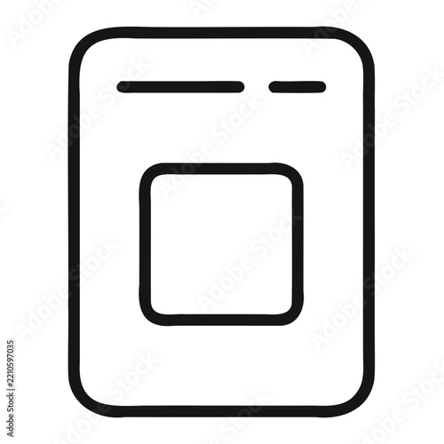 Browser window icon, screen display element, user interface for web browsing.