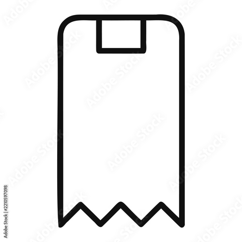 receipt icon with a simple design indicating transaction record for shopping and finance.