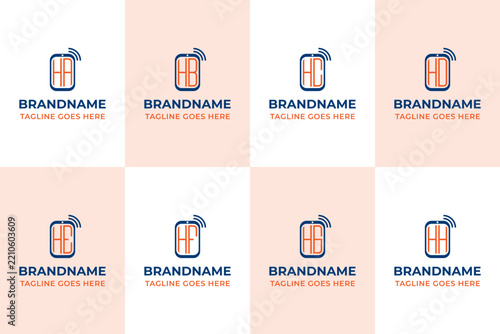 Letters HA HB HC HD HE HF HG HH Smartphone Logo Monogram