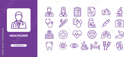 Healthcare and medical services icon set with hospital and doctor professional symbols healthcare icons medical profession health care clinical equipment medical analysis nursing care