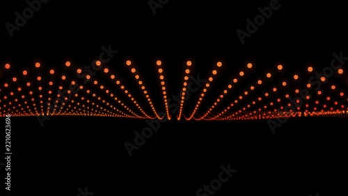 Orange Dotted Wave Animation on Black Background