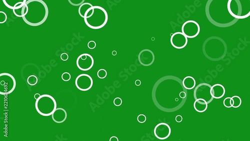 White Circles Motion Graphics with Green Screen Background, Minimal Circular Elements for Transitions, Abstract Designs, Geometric Compositions, Creative Overlays and Digital Video Content