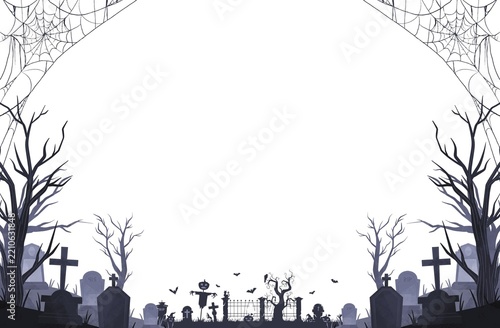 Cemetery Black and White Background Halloween