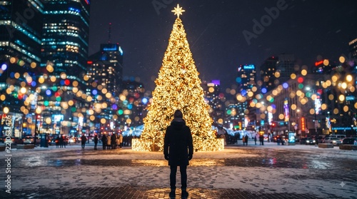 The Blindingly Massive Christmas Tree in a Deserted City Center