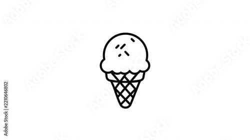 Ice Cream Cone, ice cream, frozen dessert, summer dessert, sweet food, animation, animated