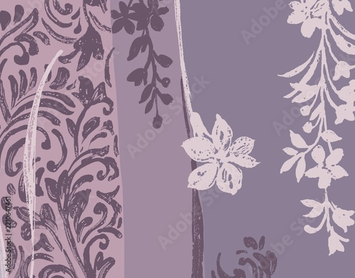 seamless pattern with flowers and leaves