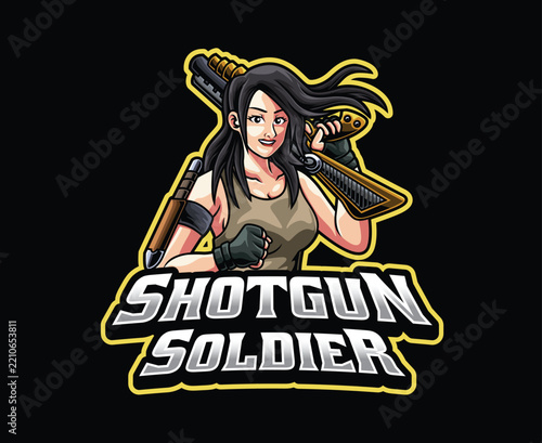 Female Shotgun Soldier Mascot
