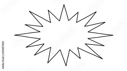 Geometric starburst frame with sharp isolated on transparent background