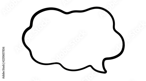 Hand-drawn cloud-shaped speech bubble isolated on transparent background