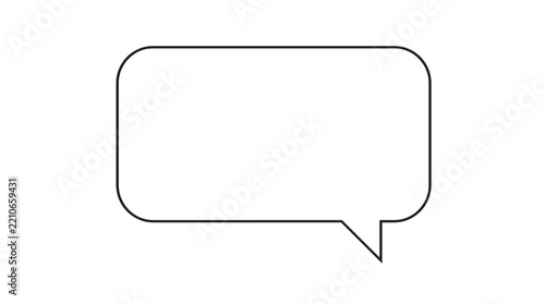 Speech bubble with black and white isolated on transparent background