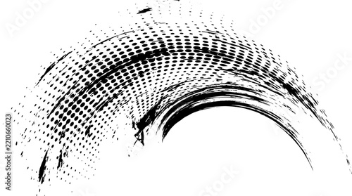 Abstract black grunge halftone wave vector graphic element with texture halftone abstract
