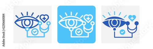 Optical Examination Icon In Two Colors Style Collection 