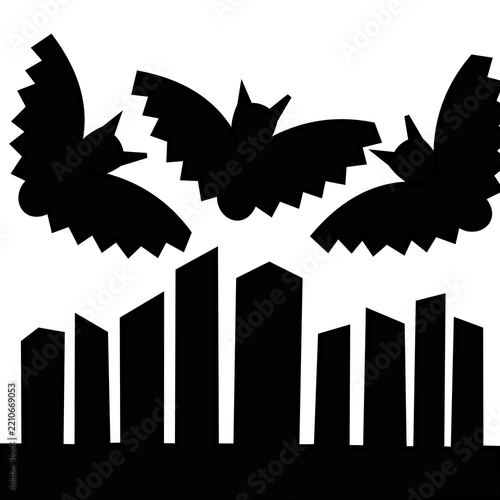 Set of vampires and city