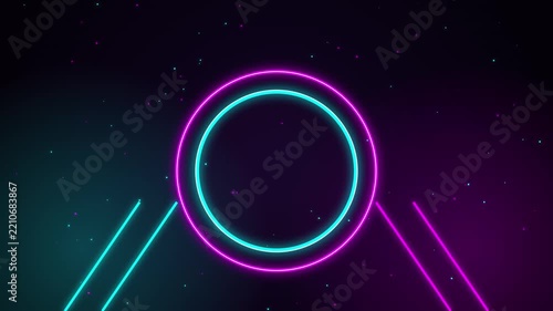 Abstract Neon Cyberpunk Holographic Portal Seamless Motion Loop 4K