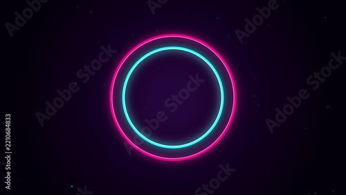 Abstract Neon Cyberpunk Holographic Portal Seamless Motion Loop 4K