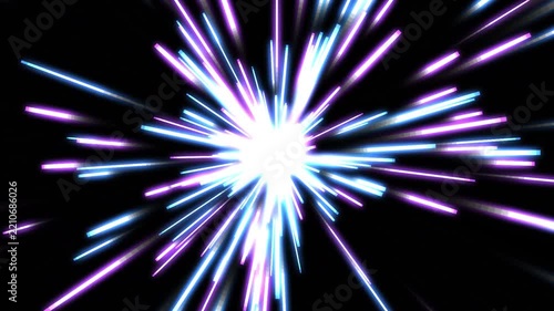 Abstract Neon Hyperspace Warp Tunnel Seamless Motion Loop 4K