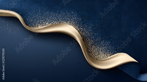 lines sweeping across a deep navy field, elegant flowing motion, subtle glow, fine particles, refined abstract stock background