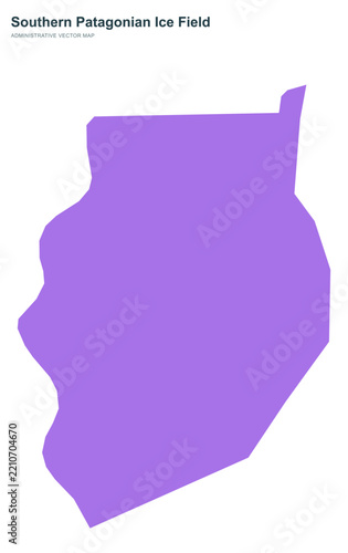 Southern Patagonian Ice Field administrative vector map purple colored shape.