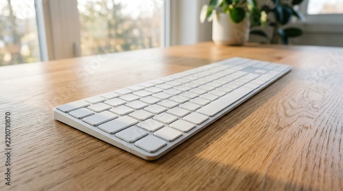 Minimalist mechanical keyboard with white keys