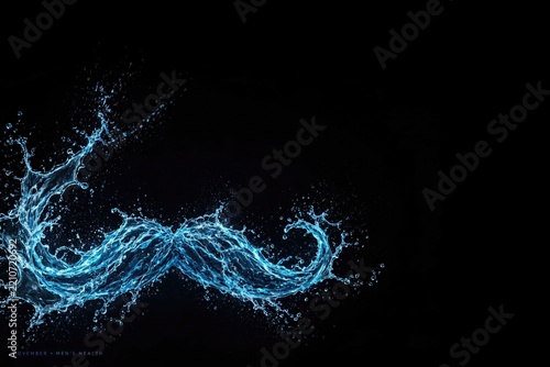 Abstract Blue Energy Mustache Design Concept