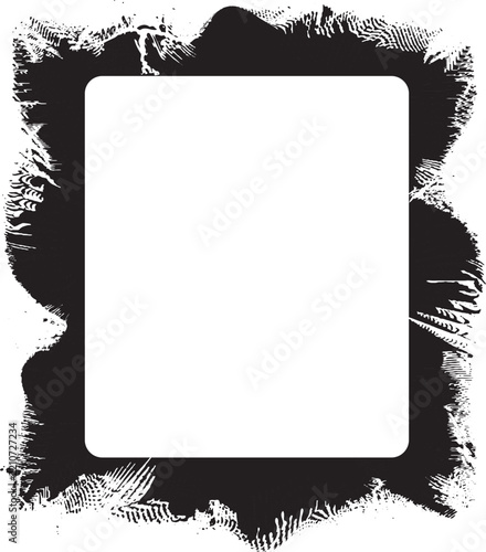 Grunge Black Ink Frame Background, grunge frame for your design, a square grunge frame with black paint 