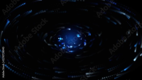 Abstract Cosmic Deep Blue Fluid Vortex Seamless Loop Background-Mesmerizing abstract cosmic vortex in deep blue tones with flowing liquid motion