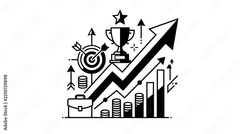 Obraz premium Business Success Concept Illustration Showing Growth and Professional Achievement