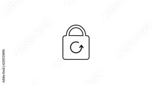 Padlock icon animation displays a refresh cycle arrow on grid. Data privacy encryption reset updates on the padlock icon.
