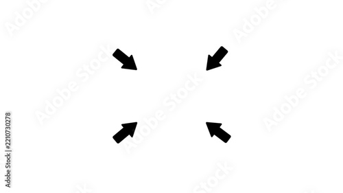 Arrow pointing center with alpha channel. Animation of the pointer in the video frame.