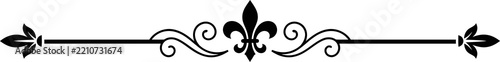 Classic Fleur De Lis Decorative Border Divider PNG