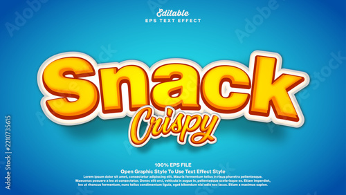 3d Snack Ceispy vector text effect style