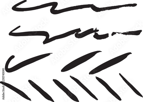 Abstract Vector brush strokes For text work or use work. , elements Text box or line Artistic design elements using brushes