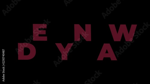 Kinetic Typography Motion Graphics of New Day Text Animation with Misaligned Character Snap Effect and Color Transition on Black Background