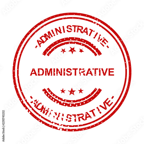Administrative red circular stamp with stars illustration