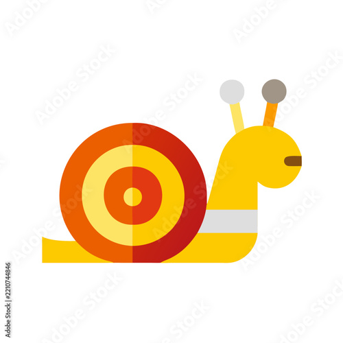 Colorful snail illustration in a playful and friendly style
