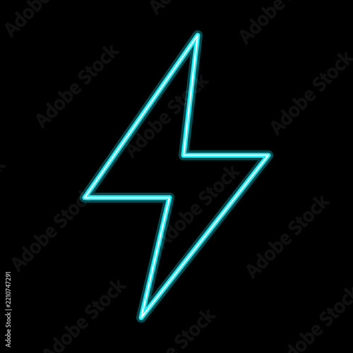 Electric Blue Cyberpunk Lightning Bolt Symbol Representing Power Energy Velocity And Dynamic Future High Tech