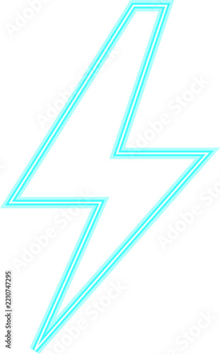 Electric Blue Neon Lightning Bolt Symbol For Energy Power And Fast Charging Technology Related Design