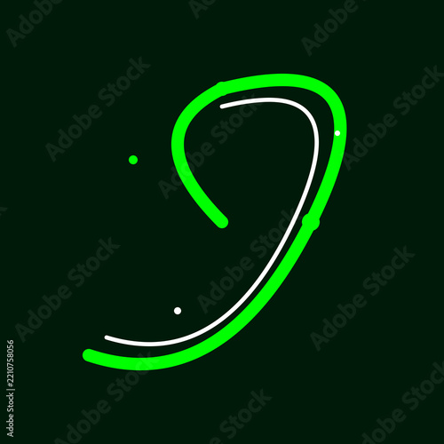 Elegant fluid neon spark trail for creative motion graphics and artistic abstract background design elements