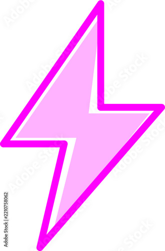 Electric Neon Spark Lightning Bolt Icon for Energy Efficiency Concepts and High Voltage Power Branding