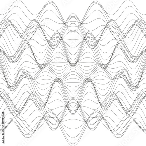 Geometric black and white dotted zig zag wave pattern graphic as PNG element
