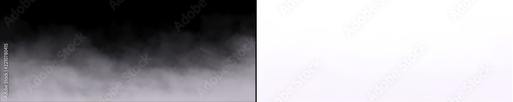 Fototapeta premium Subtle gray low lying ground mist on transparent background offers realistic transition effects for website banners and atmospheric depth in digital illustrations.