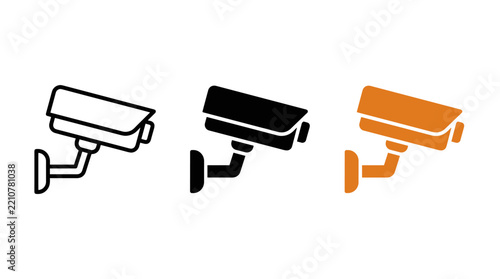Security camera icon surveillance and safety monitoring system symbol