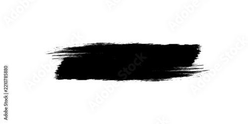 Black ink brush stroke isolated on a transparent background
