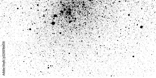 Black ink spray splatter isolated on transparent background