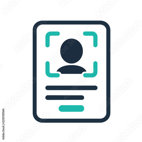 ID Card with Face Scan Frame Icon Digital Identity Verification
