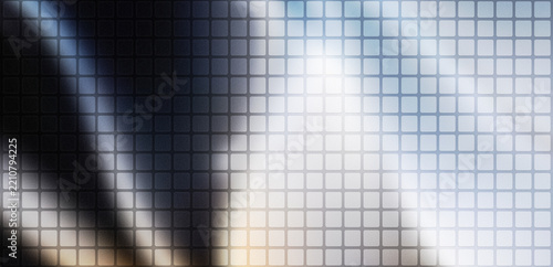 Abstract background with a grid of rounded squares and soft light flares