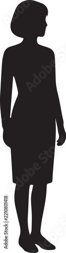 Standing woman silhouette vector illustration