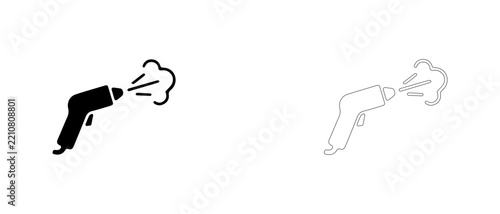 Cleaning gun tornador blow gun vector icon filled and outline, interior air cleaning tool and detail blower symbol.