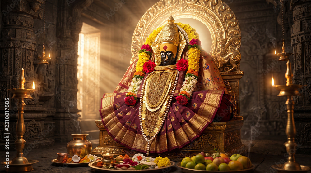 Fototapeta premium Aai Ambabai Navratri image devi ma durga navratri images